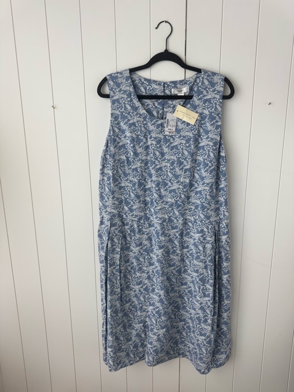 New Tags Vintage Christopher Banks Sleeveless Dress Plus Size XL Blue Floral